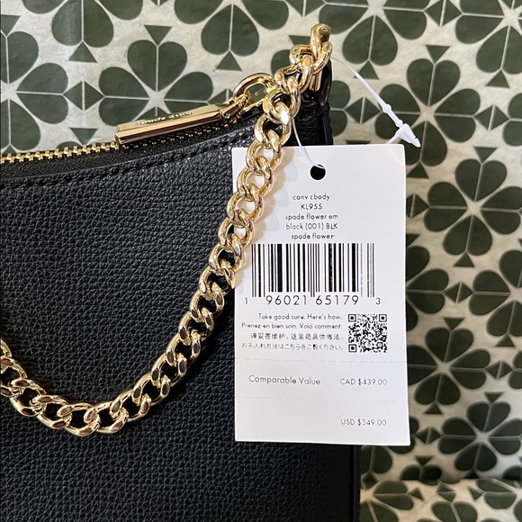 ♠️kate spade Spade Flower Embroidered Medium Convertible Crossbody, Black NWT - Picture 13 of 14
